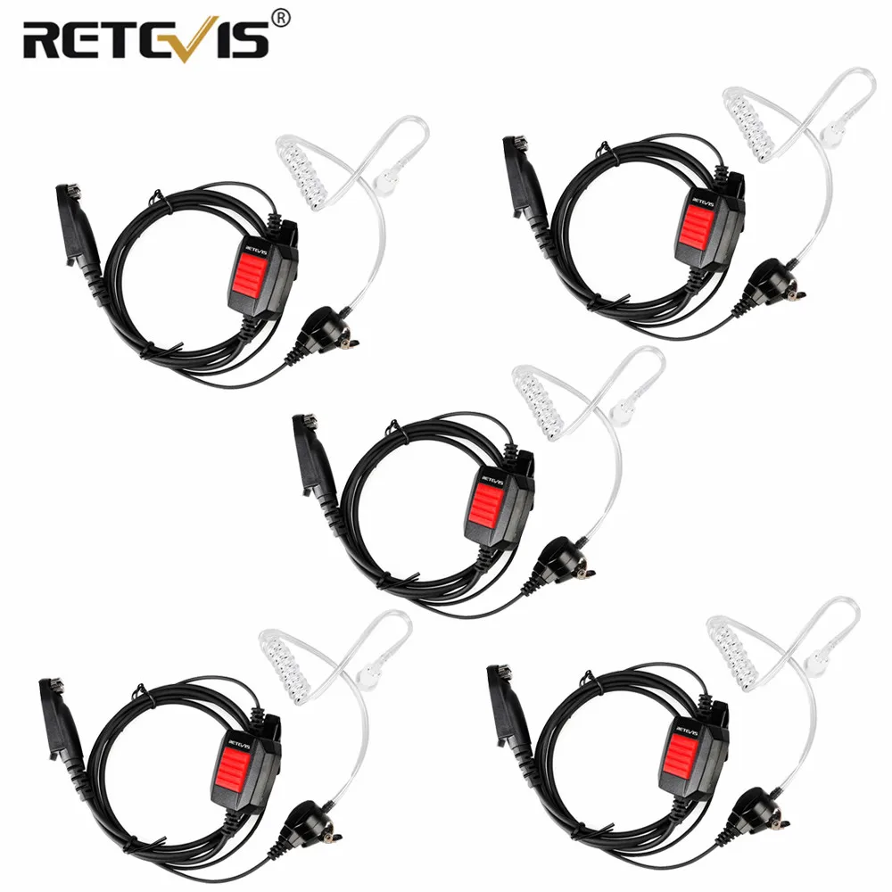 Retevis EA110M Air Tube Covert Earpiece IP66 Waterproof Headset 6Pin Stylus PTT Mic With GP328 plus Pin Connector C9086A 5/10PCS