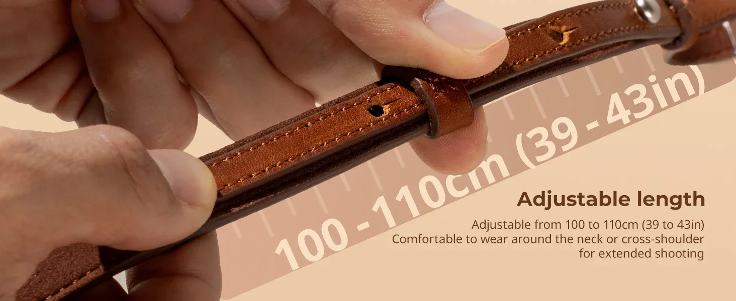 SmallRig Universal Leather Camera Leather Shoulder Strap Load 10kg 5208/5209 for
