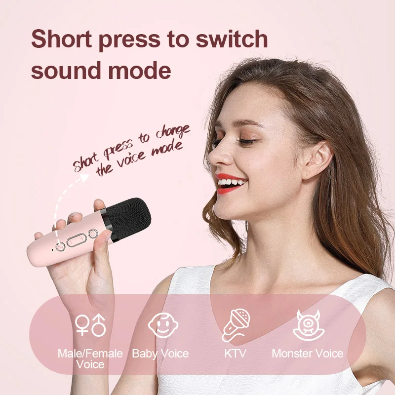 Mini Karaoke Machine Cartoon unicorn Portable Bluetooth Speaker With Microphone Singing Set for Children Family Karaoke Party 3