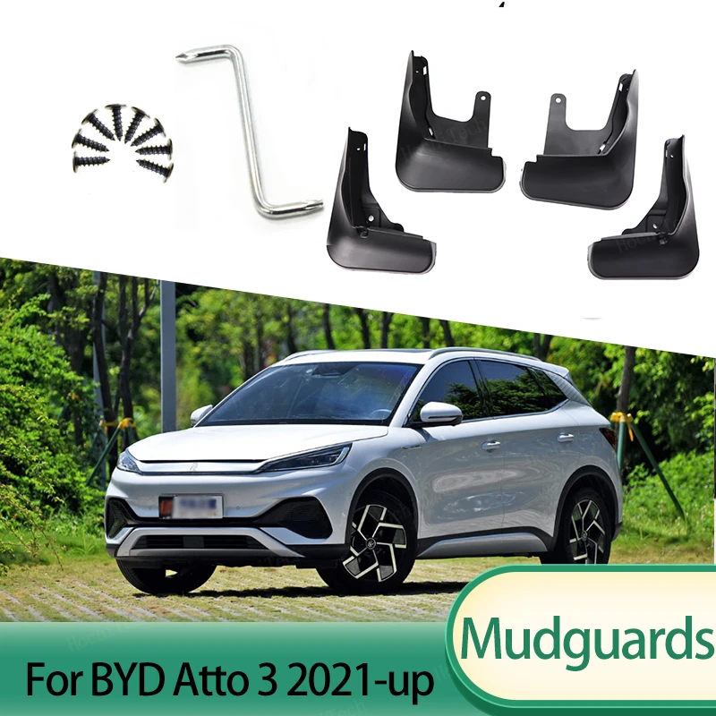 

4 шт., передние и задние брызговики для BYD Atto 3 Yuan Plus EV 2021-2024