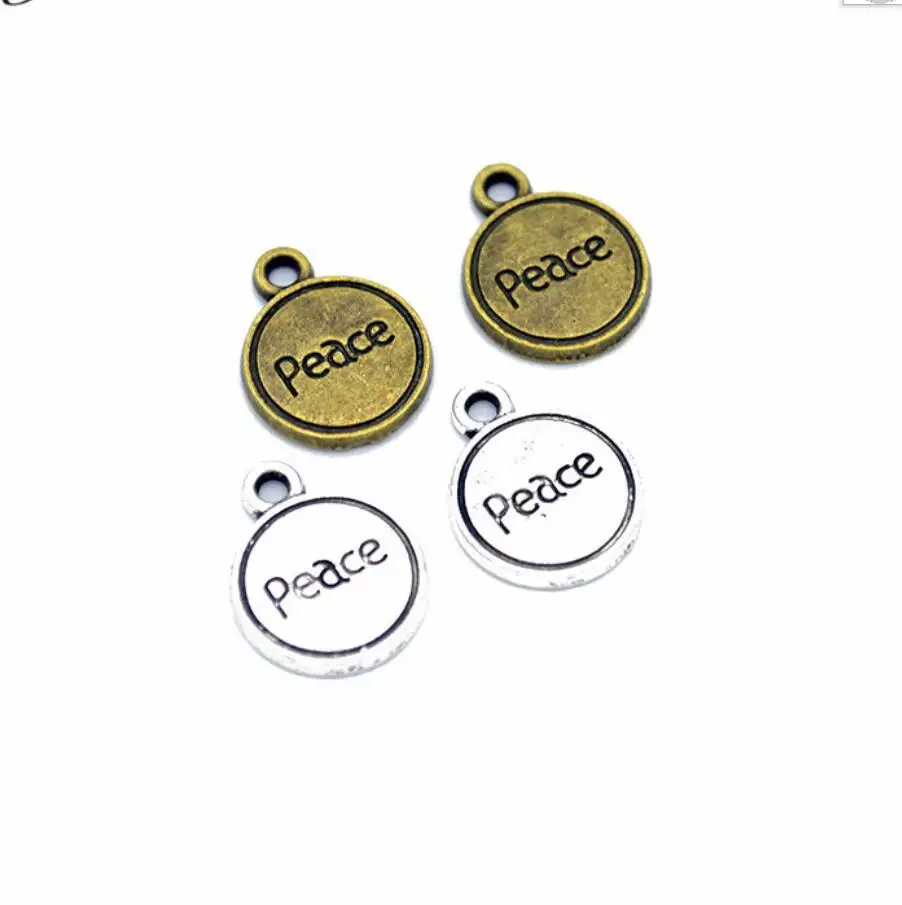 

17*13mm 10pcs Antique Bronze Plated Peace Handmade Charms Pendant:DIY for bracelet necklace F0637