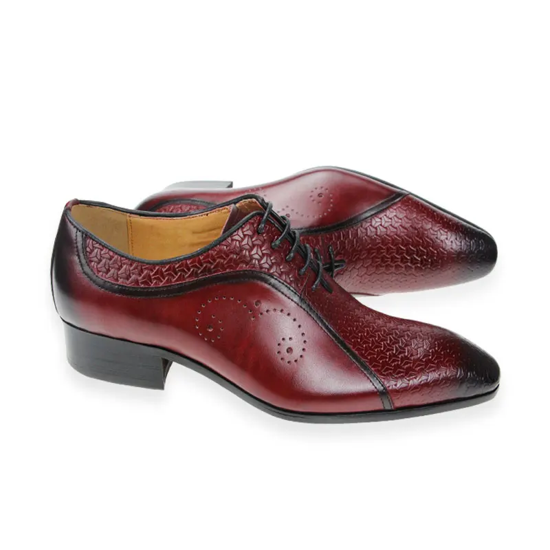 Arrival Dress Men Leather Genuine Office Luxury Pointed Formal Shoes For Lace Up office Wedding Breathable Zapatos Hombre Vestir