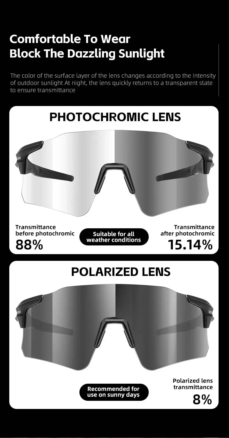 West Biking polarisierte photo chrome Fahrrad brille Outdoor UV400 Fahrrad brille Sonnenbrille Sport MTB Rennrad Brille Brille – Detail 5