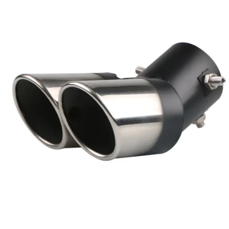 Tail Pipe Muffler Car General One Out Two Grilled Blue Tail Throat Double Pipe Stainless Steel