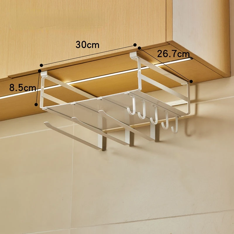 Kitchen Cabinet Storage Shelf Under Cupboard Storage Rack Hanging Basket  Punch-free Spice Rack Kitchenware Organizers Shelves - Racks & Holders -  AliExpress