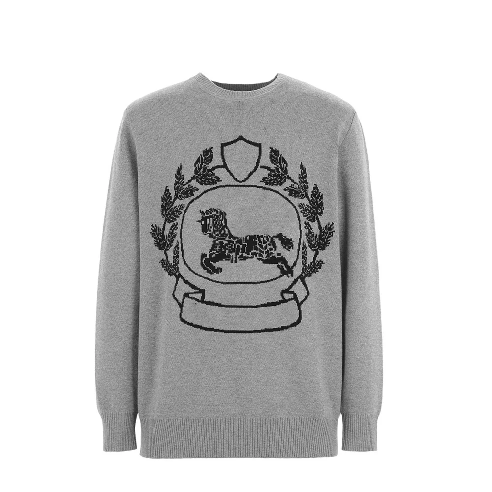 

High-end 1:1 Autumn inter men's and women's classic war horse Wheat Heavy Industry jacquard crewneck sweater