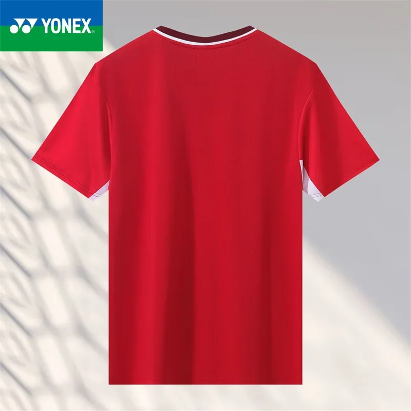 YONEX Quick Drying Breathable Men's and Women's Short Sleeved Badminton T-shirt Sports Training Top Competition Dress sports t shirt