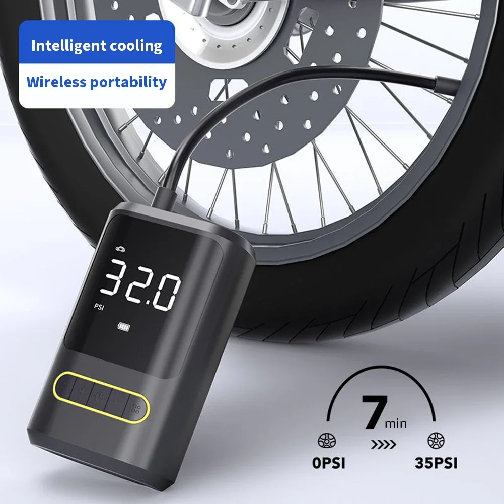 Portable Car Air Compressor 12V 150PSI Electric Cordless Tire Inflator Pump 4000mA Rechargeable Car Air Pump for Motorcycle Bike