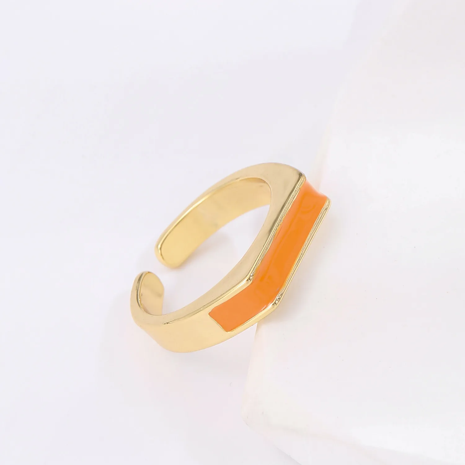 2021 INS Color Rainbow Fashion Rings For Women Finger Jewelry Clear CZ Colorful Neon Enamel Open Adjusted Dome Ring