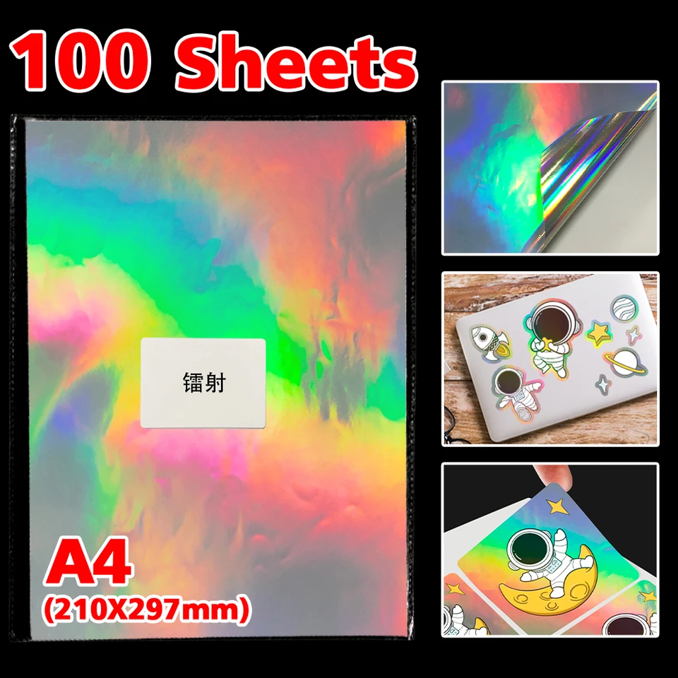 Wholesale Glossy Matte Holographic PVC Roll Printable Vinyl Sticker Paper  A4 for Laser and Inkjet Printer - China Inkjet Vinyl Rainbow Vinyl Sticker  Photo Paper, Printable Holographic Sticker Paper