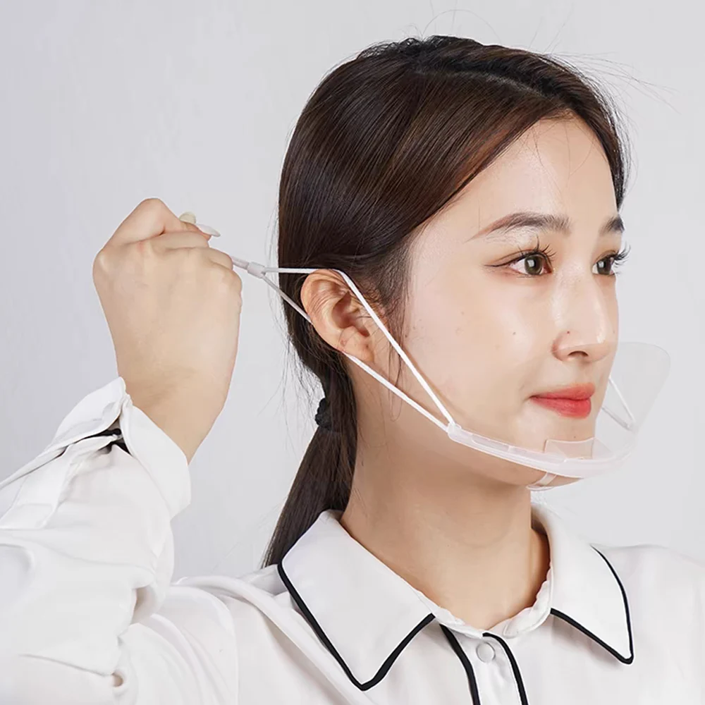 Masque De Protection En Plastique Transparent, Bouclier Anti-buée, Réutilisable, Protège-visage Ouvert, Protège-aliments, Chef De Beauté, Restaurant, 10, 5, 1x