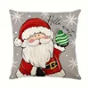A set of 4 Christmas pillow covers - Santa Claus and Snowman Hello Winter design, machine washable, 18x18 inch zipper closure 3
