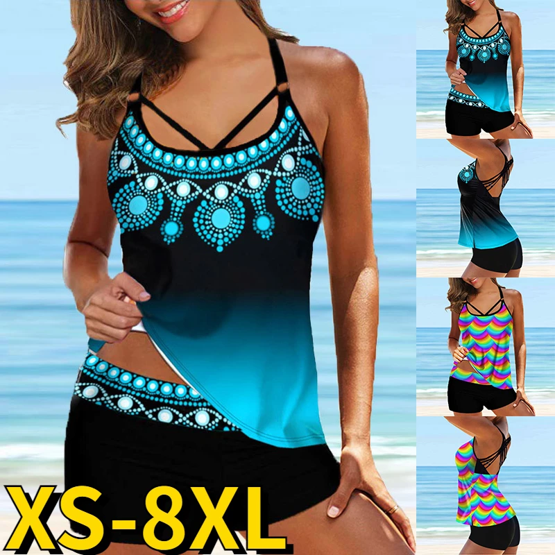 Women New Design Printing Tankini Loose Swimsuits Sexy Swimwear Lady