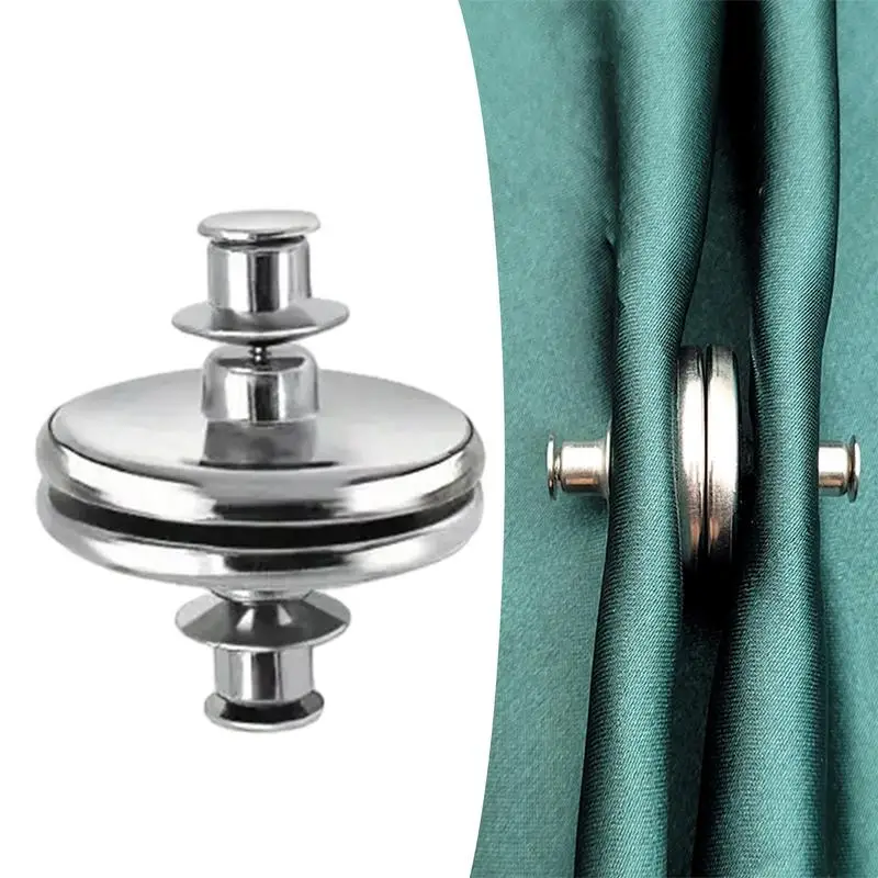 

Drape Ties Magnetic Durable Curtain Magnetic Button Nail Free Detachable Window Curtain Close Magnet Buckle Curtain Closure Clip