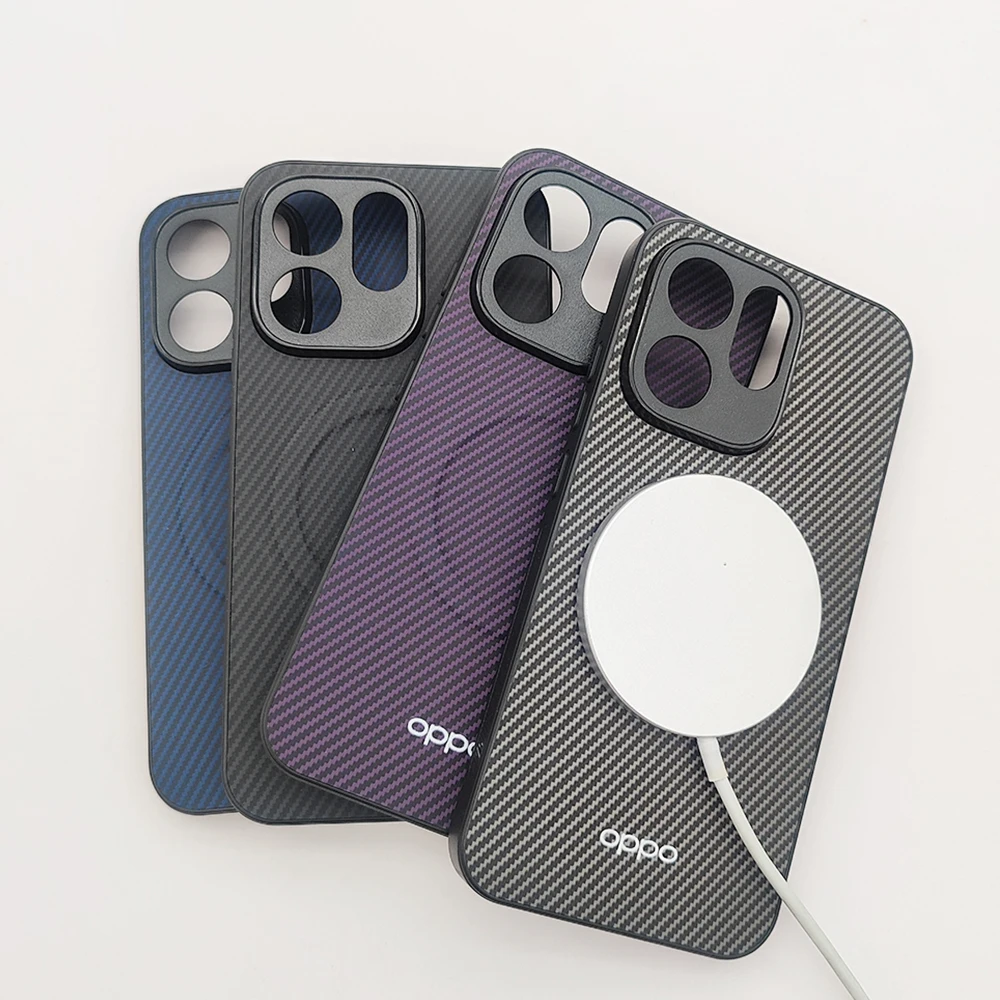 Carbon Fiber Texture Magnetic Wireless Charging Protective Phone Case﻿