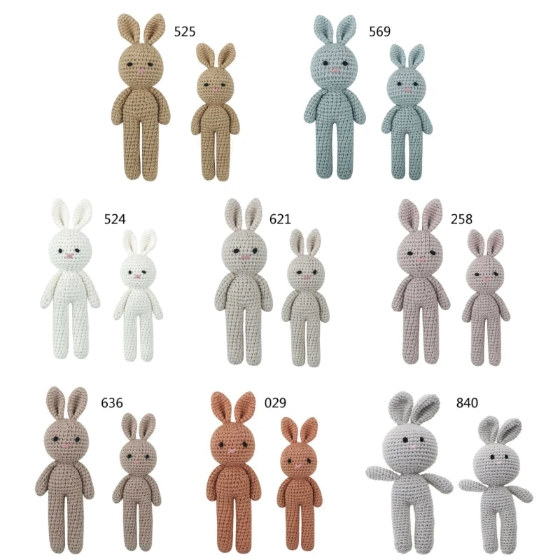 

Вязаная кукла, игрушка-кролик для ребенка, первое чучело, спящий приятель, успокаивающая игрушка для новорожденных, реквизит для