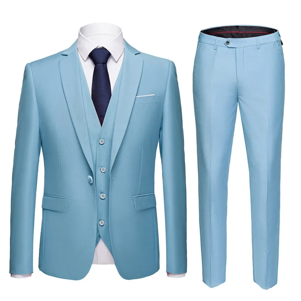 Mens Suit 2 Suit 3 Pieces Set Jacket Vest Pants