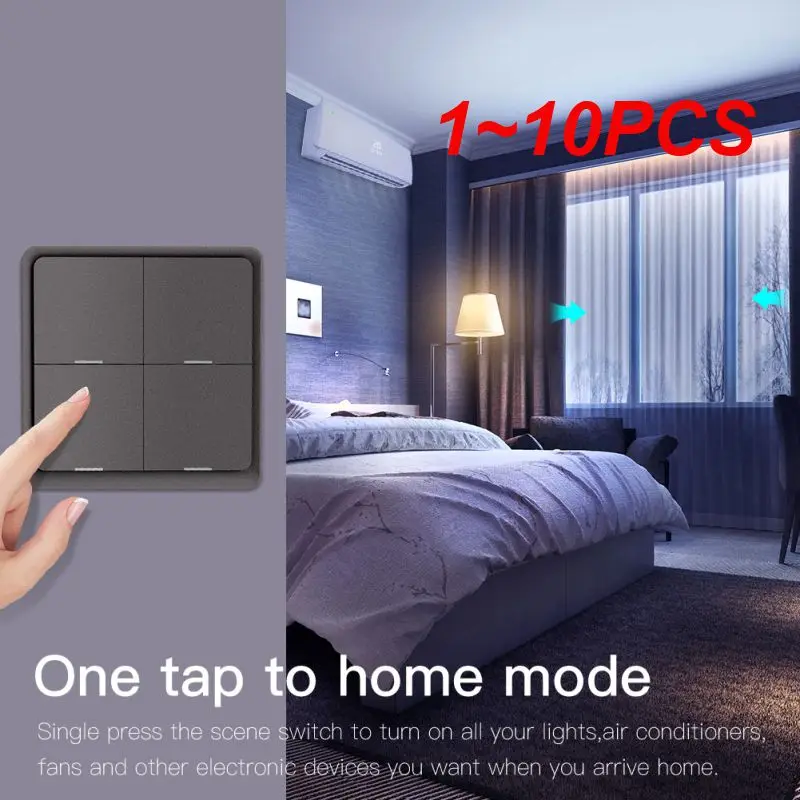 

Умный переключатель Tuya, беспроводной 4-х кнопочный контроллер с 12 кнопками автоматизации, оборудование для граффити, 1 ~ 10 шт.