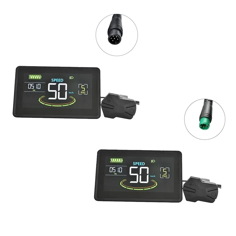E-Bike LCD-Display 6-Pin – Wasserdicht, 24/36/48V, Mit 02OMD-Protokoll, Für Lenker Ø22,2 Mm, Zeigt Km/h & Akku