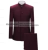 Stand Collar  2 Pieces Men's Suits Slim Fit Single Breasted  Covered Button Groomsmen Wedding Suits  Customized(Blazer+Pants) 4