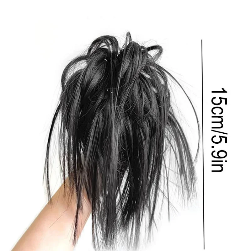 Synthetic Messy Straight Claw Bun Hair Extensions Ponytail with Tail Wrap Updo Hair Ladies Wig