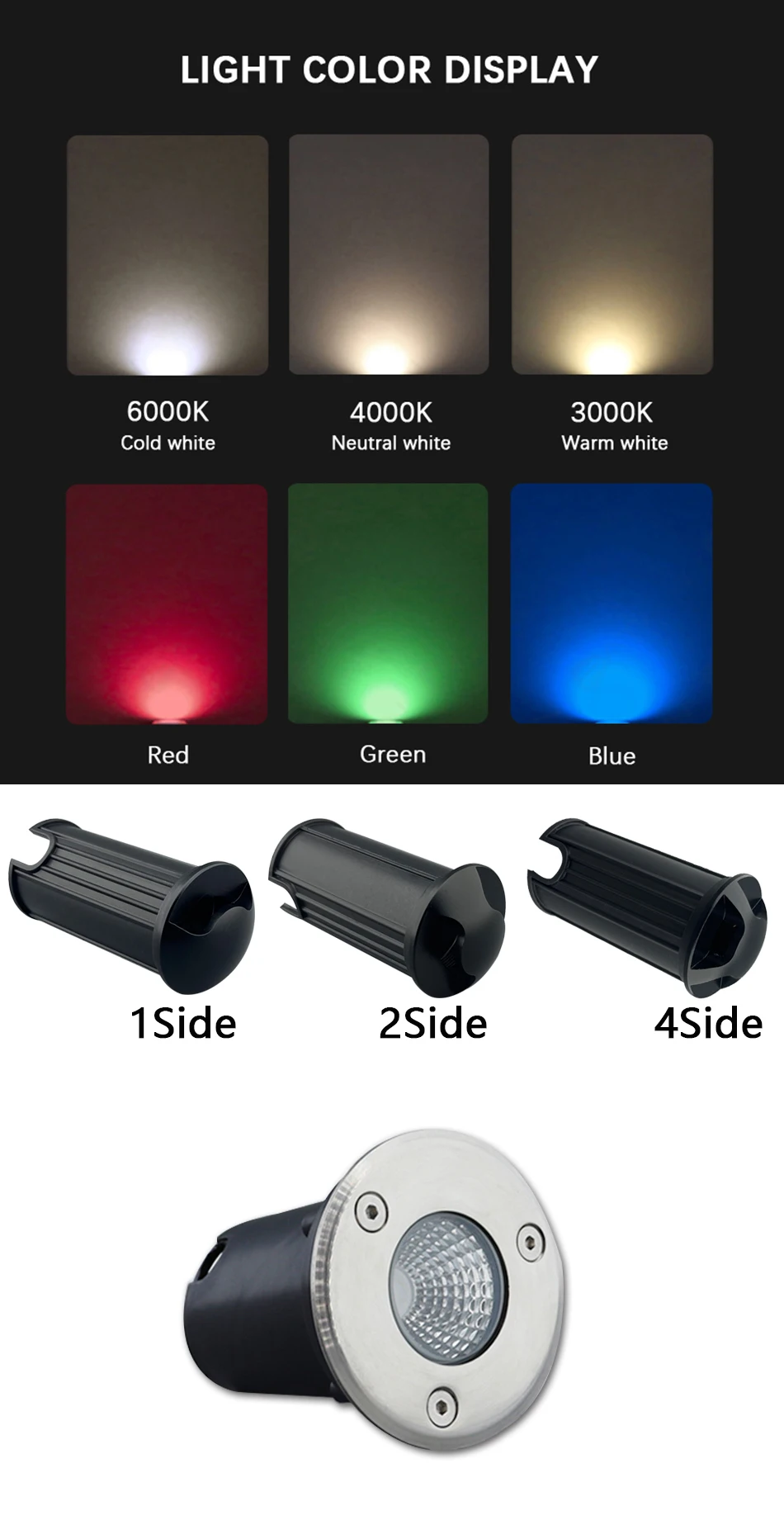 Description Picture 3 of item10PCS Waterproof IP67 LED underground Light 1W3W10W15W Outdoor Ground Garden Path Floor Buried Yard Spot Landscape 110V220V 12V