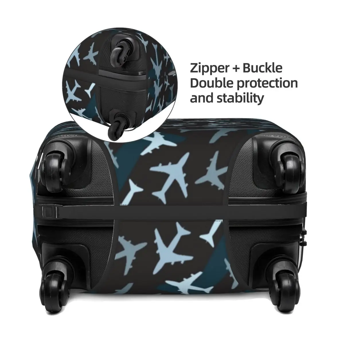 Airplane Camouflage Suitcase Cover Washable Aviation Plane Aviator Pilot Luggage Protective Covers for 18-32 inch