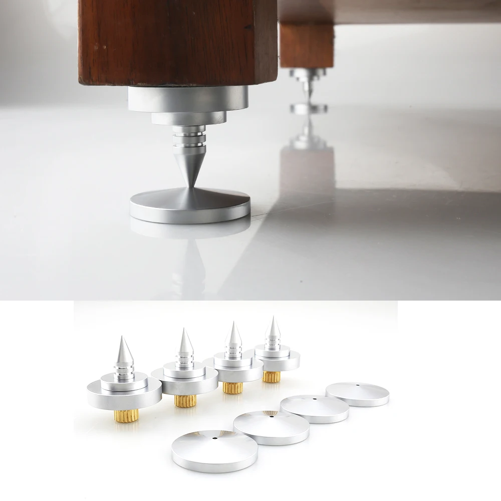 High Quality 4 pcs Silver SP0005 Hifi audio Speaker Spike Isolation