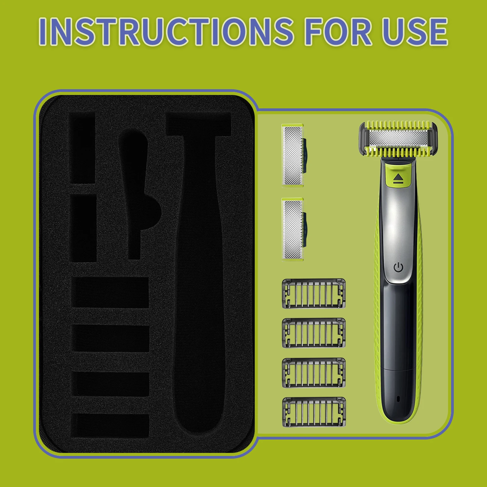 Hard Case For Philips Norelco OneBlade QP2520 QP2530 QP2620 QP2630, Travel Organizer Carrying Bag For Philips Norelco One Blade - 44 - View #9