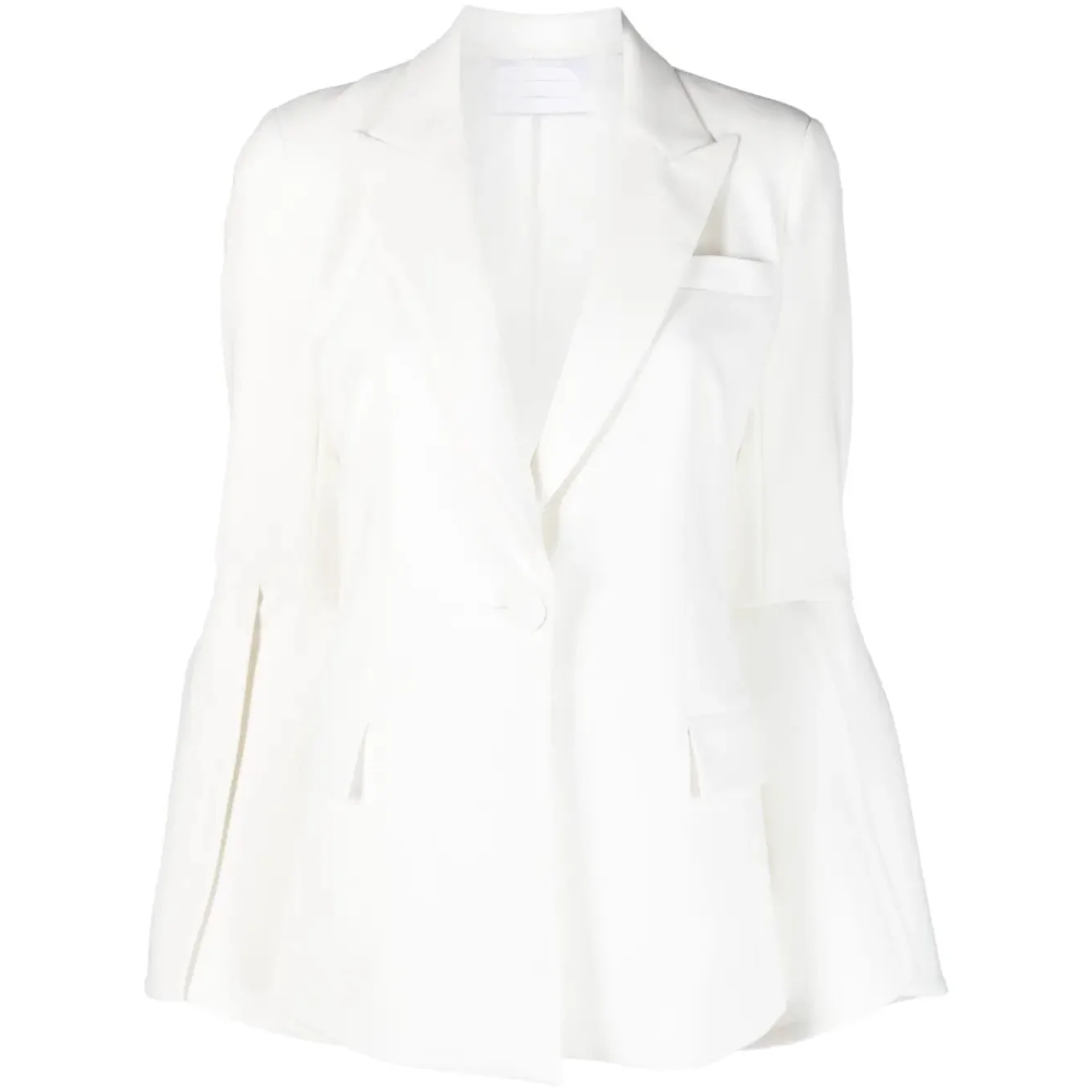 

New Women White Blazers Elegant Petal Sleeve Casual Jacket