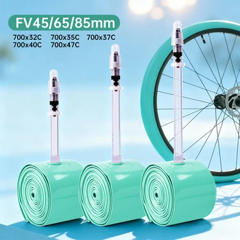 Camera d'aria per bicicletta in TPU Camera d'aria ultraleggera Camera d'aria per auto da strada 700x32C-47C FV45/65/85mm Antideflagrante Resistente alla foratura