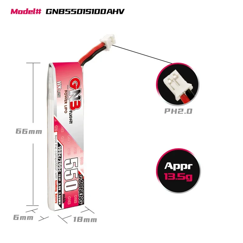 Batterie drone 3.7V 300mAh avec connecteur compatible mini drone