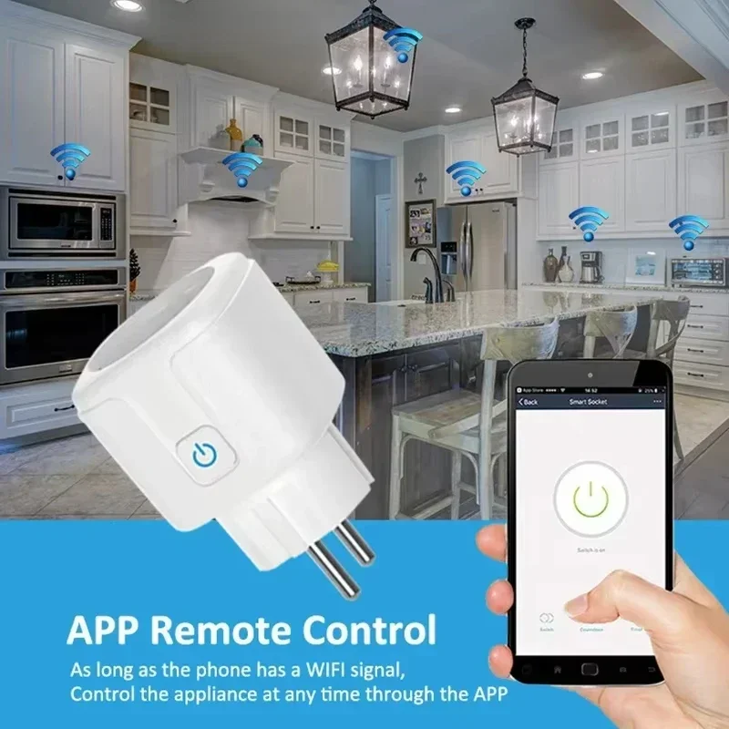 Smart Plug Tuya WiFi/Zigbee EU Socket 16A/20A Power Monitor Timer Remote Voice Control Works with Alexa Google Home Smart Life