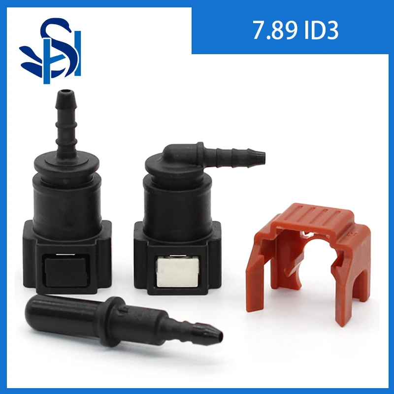 7.89 ID3 Double Lock Spring Auto Car Fuel Line Hose Coupler Quick Release Connector Rubber Hose Carburetor Part fuel line connector hose coupler