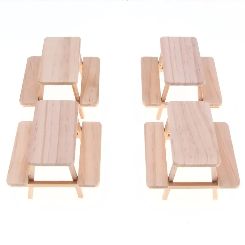 High Quality Mini 1:12 Dollhouse Miniature Tables General 2 Styles Simulation Wooden Table Chair Furniture Model