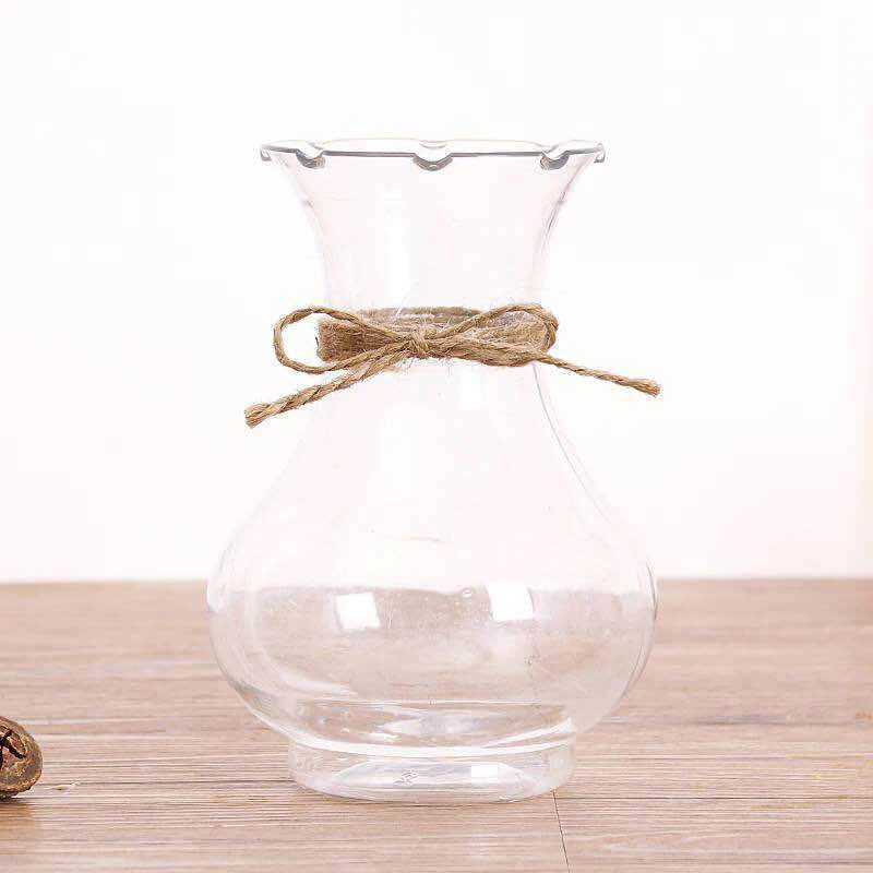 12PCS Transparent Plastic Vases Cute Tiny Flower Bulb Plant Containers Mini Hydroponic Plant Flowerpot Rustic Wedding Home Decor 4