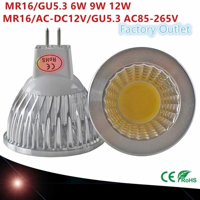 

New high power LED lamp GU10 MR16 GU5.3 shock 6W 9W 12W Dimmable BLOW Searchlight warm cool white MR 16 12V lamp GU 5.3 220V