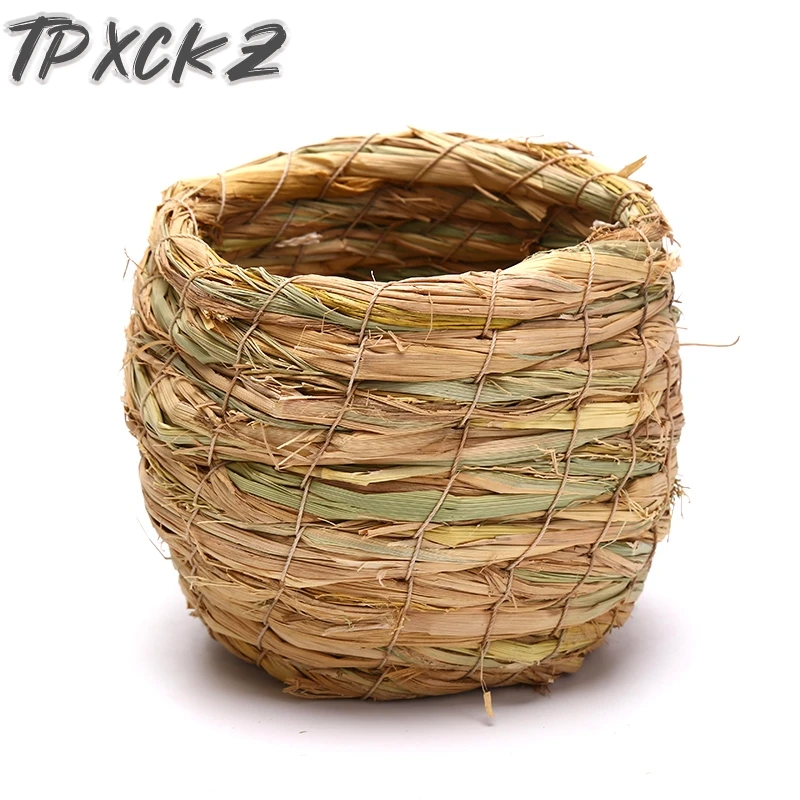 Bird House Handmade Straw Bird Nest Natural Grass Cage Decorative Weave Hanging Parrot Courtyard