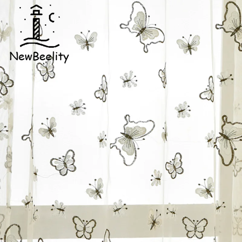 

Factory Direct Tulles Curtains for Living Dining Room Bedroom Embroidery White Sheers Yarns Window Screen Butterfly