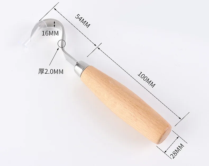 Wood Carving Knife Chisel Hook Knife Carving Tools Ergonomic Woodworking Spoon Durable Crooked Beginners Sculptural Professional
