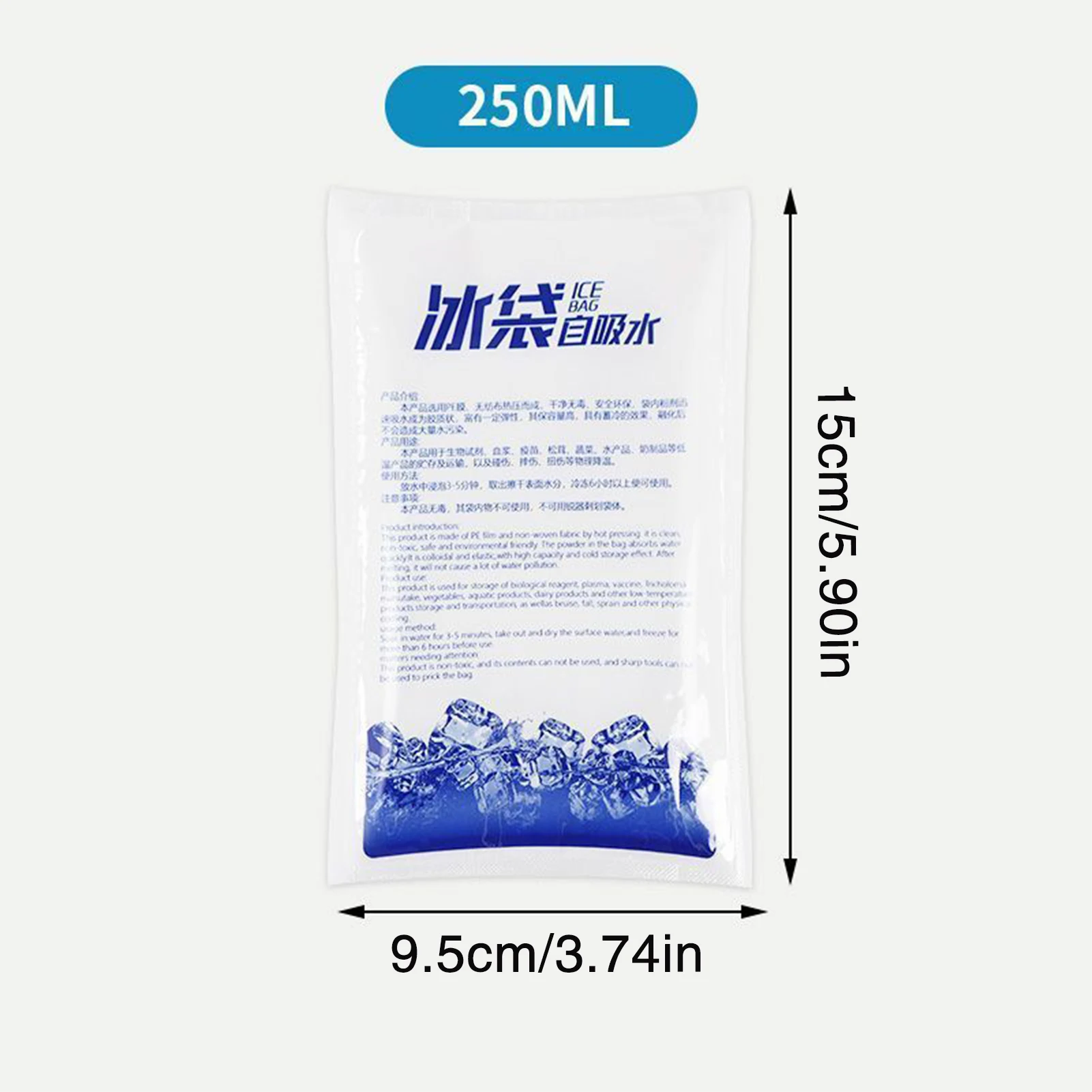 100-400ml Ice Pack Coolers Freezer Ice Cooling Bags Cold Shipping Packaging Bags for Lunch and Cooler TH