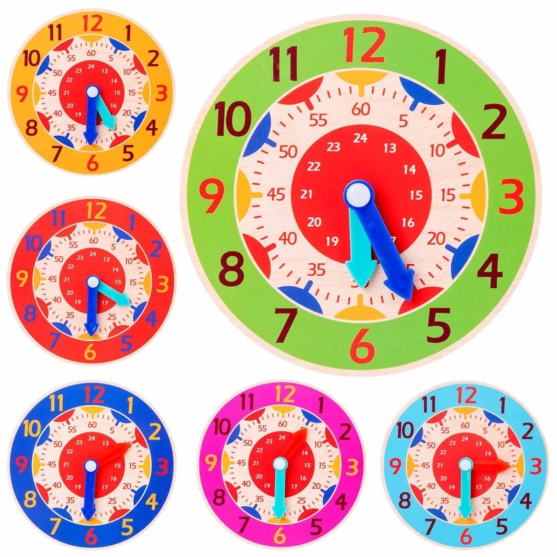 

Colorful Learning Clock Model Mathematical Toy Time Learning for Baby Toddler 3+