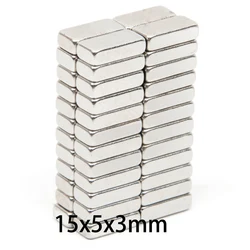 Set of Rectangular Bar Magnets for Engineering Applications - 15x5x3mm (20pcs 15x5x3mm)
