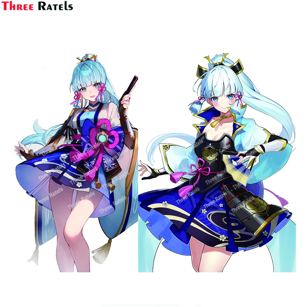 

Автомобильные аксессуары Three Ratels H789 Kamisato Ayaka Genshin Impact, крышка топливного бака, багажник, декоративные наклейки