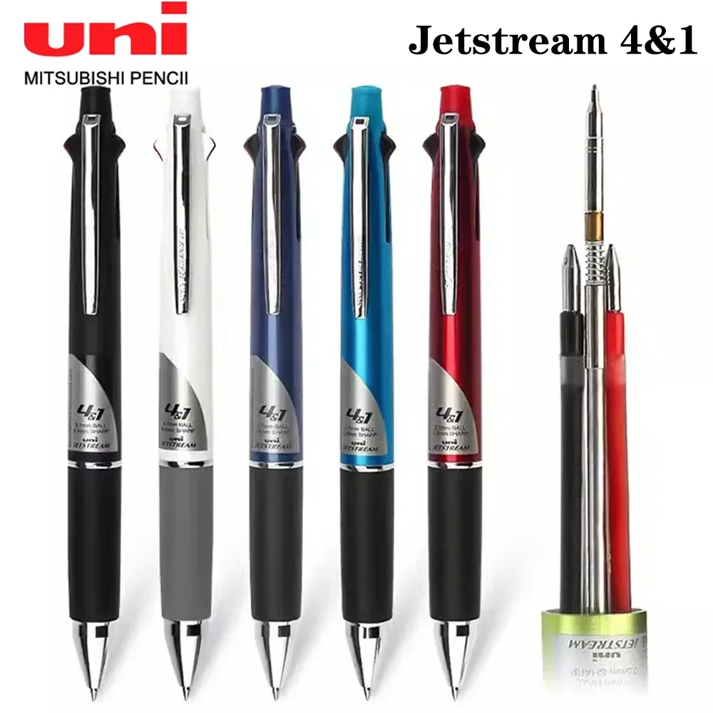 UNI 다기능 펜 MSXE5-1000, 0.5mm, 4 색 볼펜, 기계식 연필, 학교 액세서리, 5 in 1, 1PC