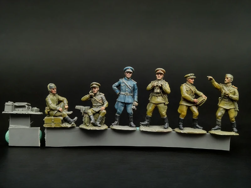1/72 스케일 다이캐스트 레진 피규어 모델 키트 소련 직원 및 상위 장교 6개 피..