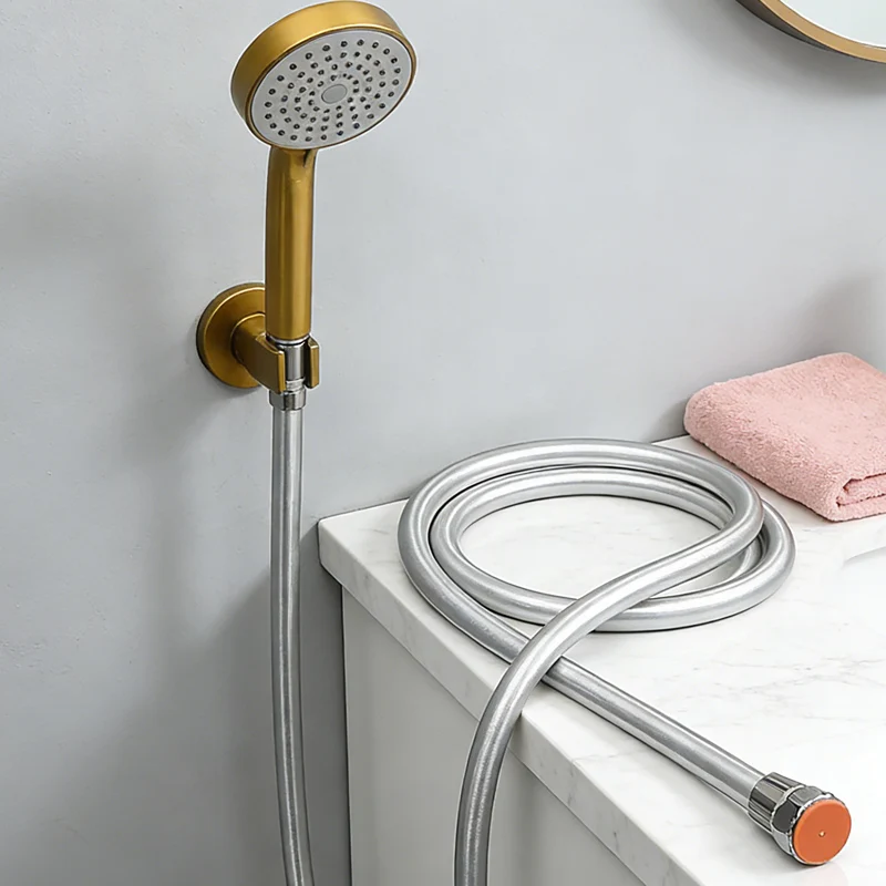 สายฉีดน้ำ PVC แบบยืดหยุ่น ป้องกันการพันกัน ป้องกันการระเบิด สำหรับห้องน้ำ แบบพกพา ใช้แทนสายฝักบัว อุปกรณ์เสริมในห้องน้ำ 1