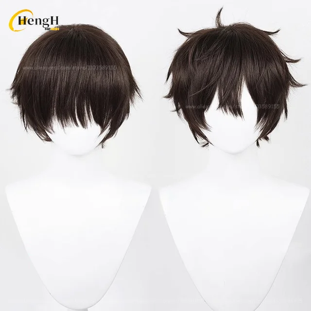 In Stock Game P5 Amemiya Ren Synthetic 28cm Black Wig Kurusu Akira And Glasses Heat Resistant Hair Halloween Cosplay Anime Wigs 2