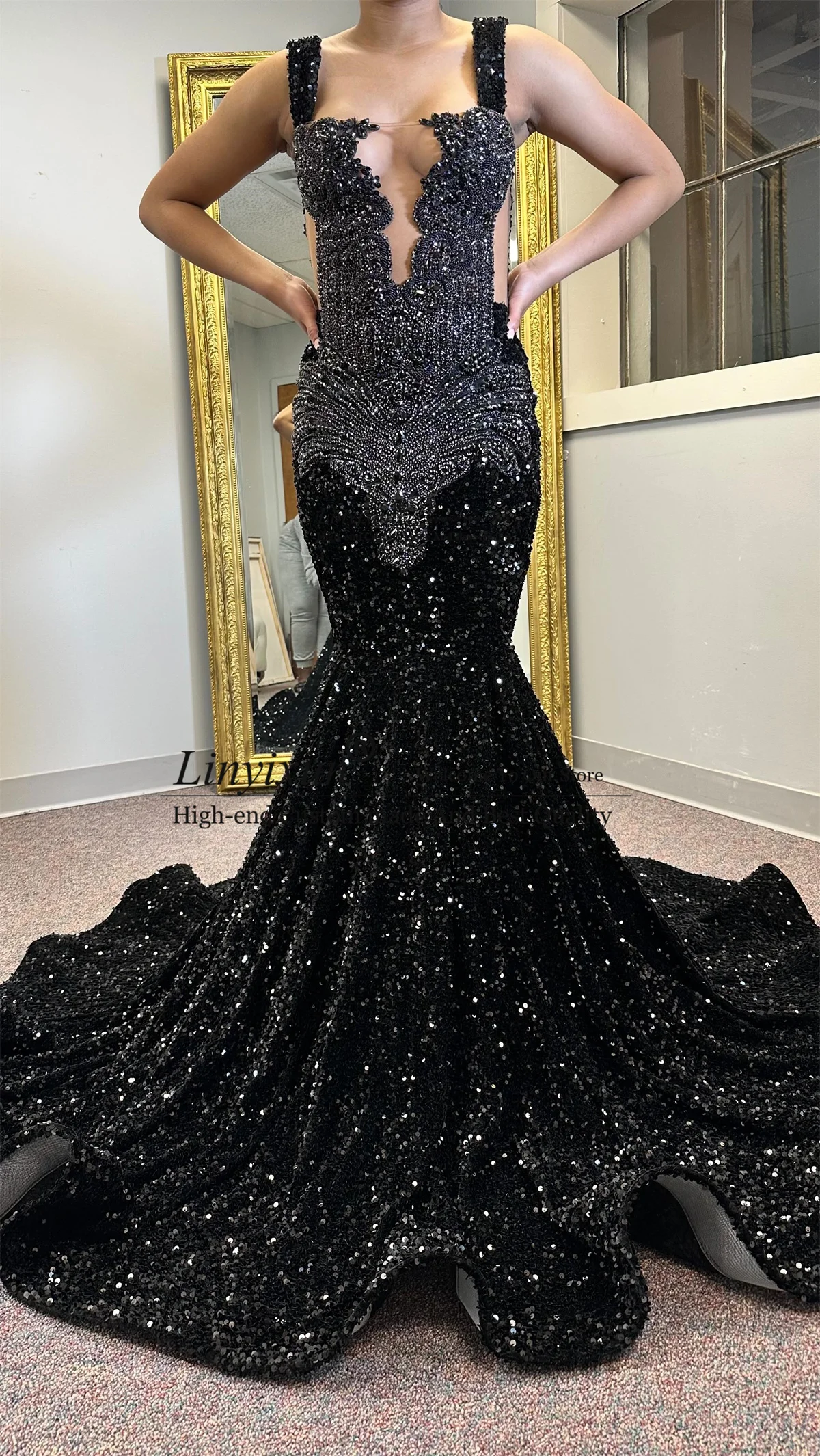 mac duggal a line dress Midnight 20506 Long Formal Puff Sleeve Evening Long Cool Woman (In sleeve_length:Short Sleeve Size:US 16 / UK 20 / EU 46 (XL)