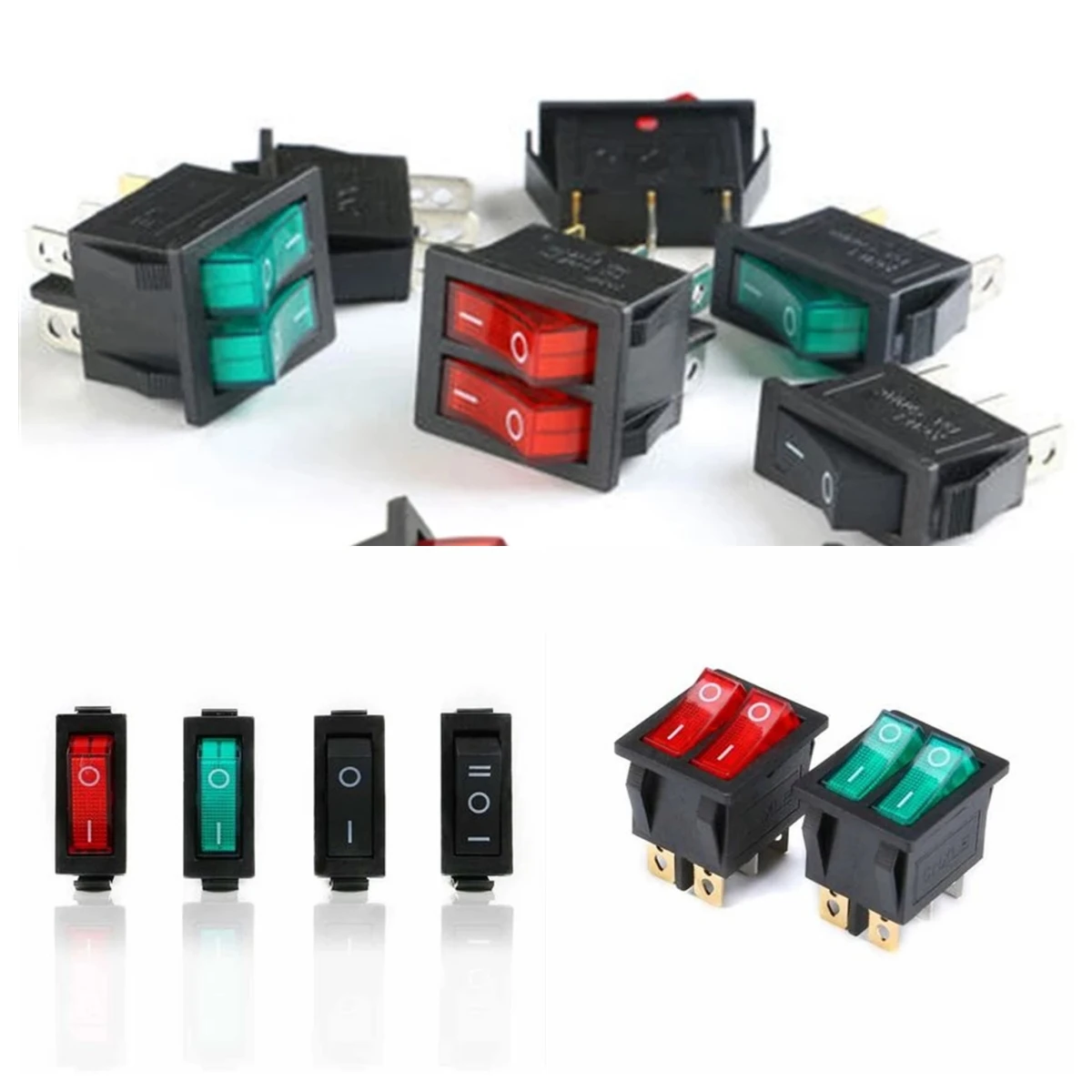 5 PCS KCD3 Rocker Switch ON-OFF ON-OFF-ON 2 Position 3Pins Electrical equipment With Light Power Switch 16A 250V Home / industry 16a 250v 20a 125v 3 контактный ac rocker switch kcd3 переключатель 5 шт